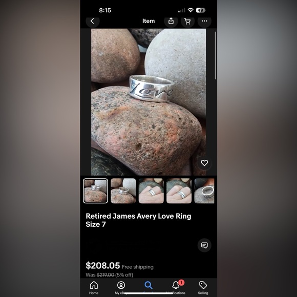 (Retired) James Avery Love ring - Picture 6 of 8